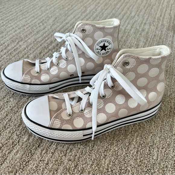 Converse Shoes - Converse Blush/Soft Pink Polka Dot High Top
